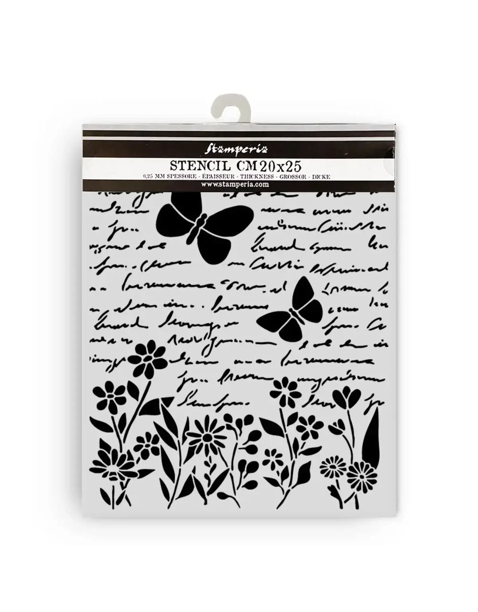 STAMPERIA STAMPERIA DAISY ART LETTER AND BUTTERFLY 20x25cm STENCIL