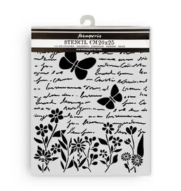 STAMPERIA STAMPERIA DAISY ART LETTER AND BUTTERFLY 20x25cm STENCIL