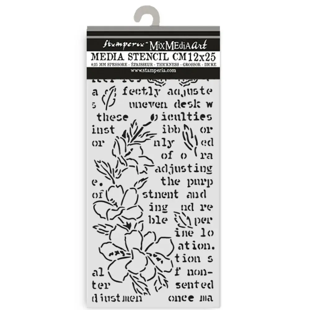 STAMPERIA STAMPERIA VICKY PAPAIOANNOU SECRET DIARY BUTTERFLY AND FLOWER 12x25cm STENCIL