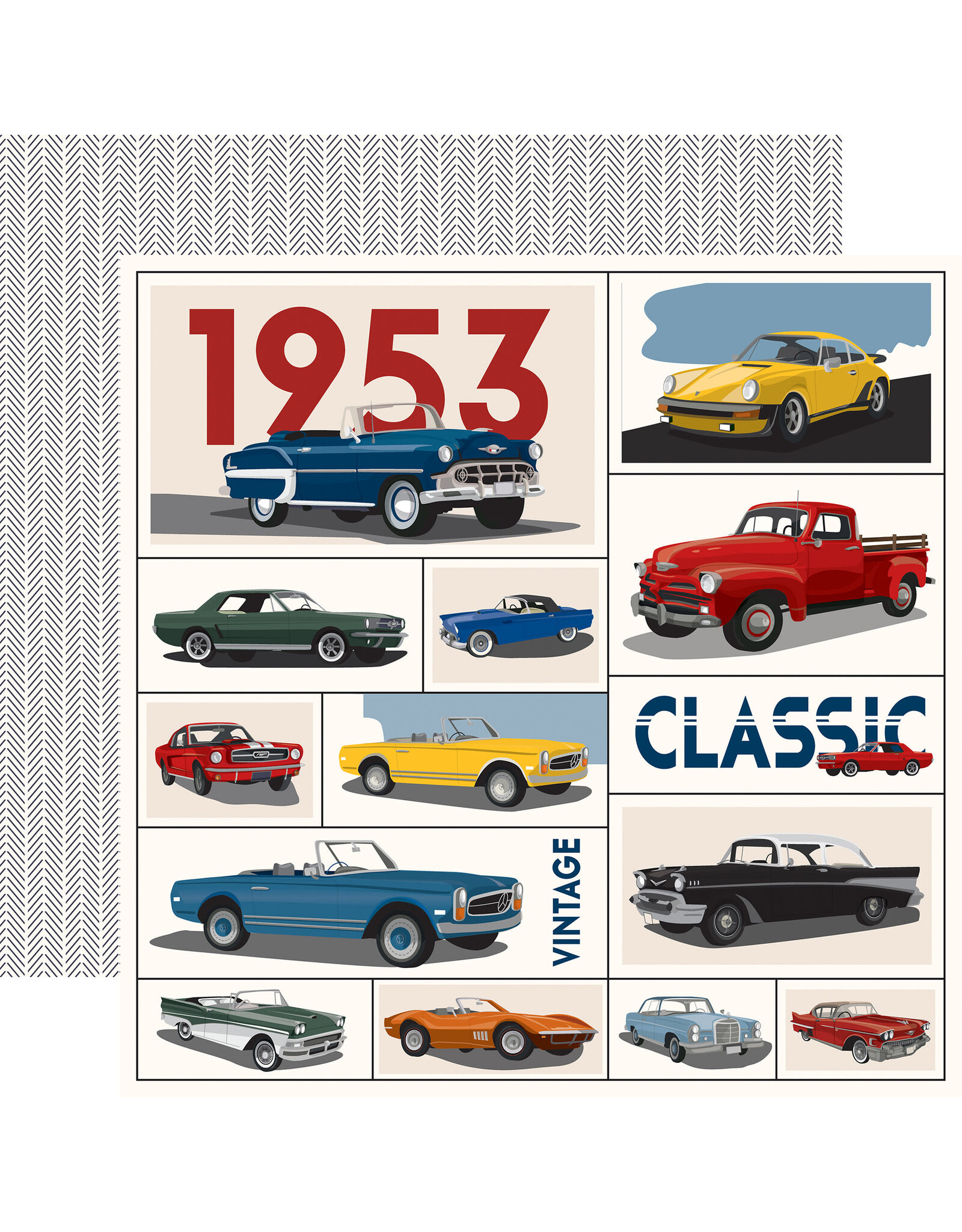 CARTA BELLA CARTA BELLA CARS ASSORTED CARS CARDS 12X12 CARDSTOCK