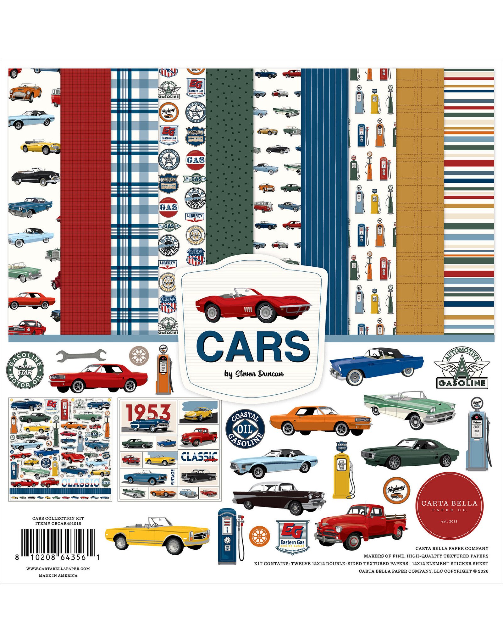 CARTA BELLA CARTA BELLA CARS 12x12 COLLECTION KIT