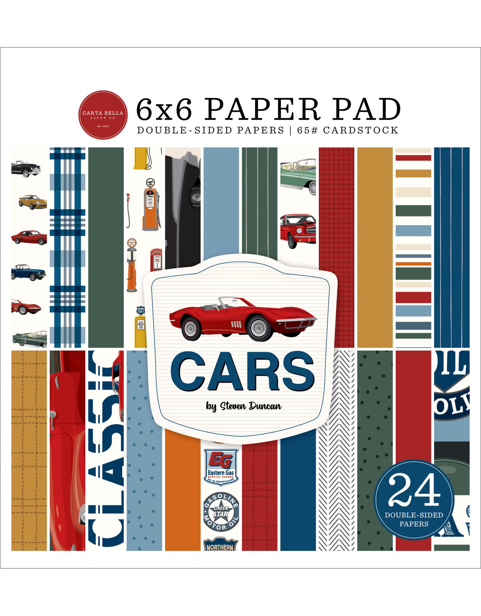 CARTA BELLA CARTA BELLA CARS 6x6 PAPER PAD