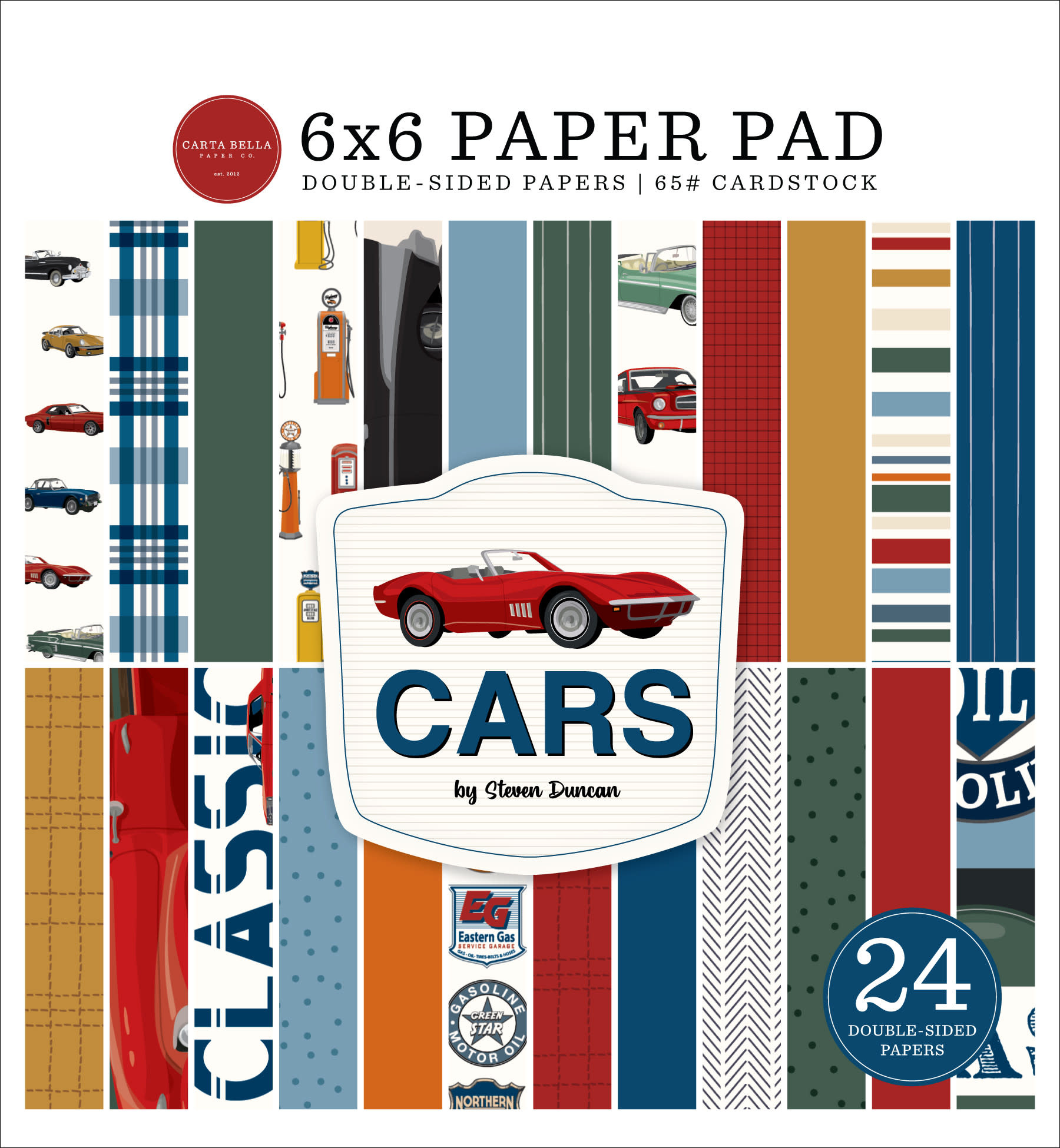 CARTA BELLA CARTA BELLA CARS 6x6 PAPER PAD