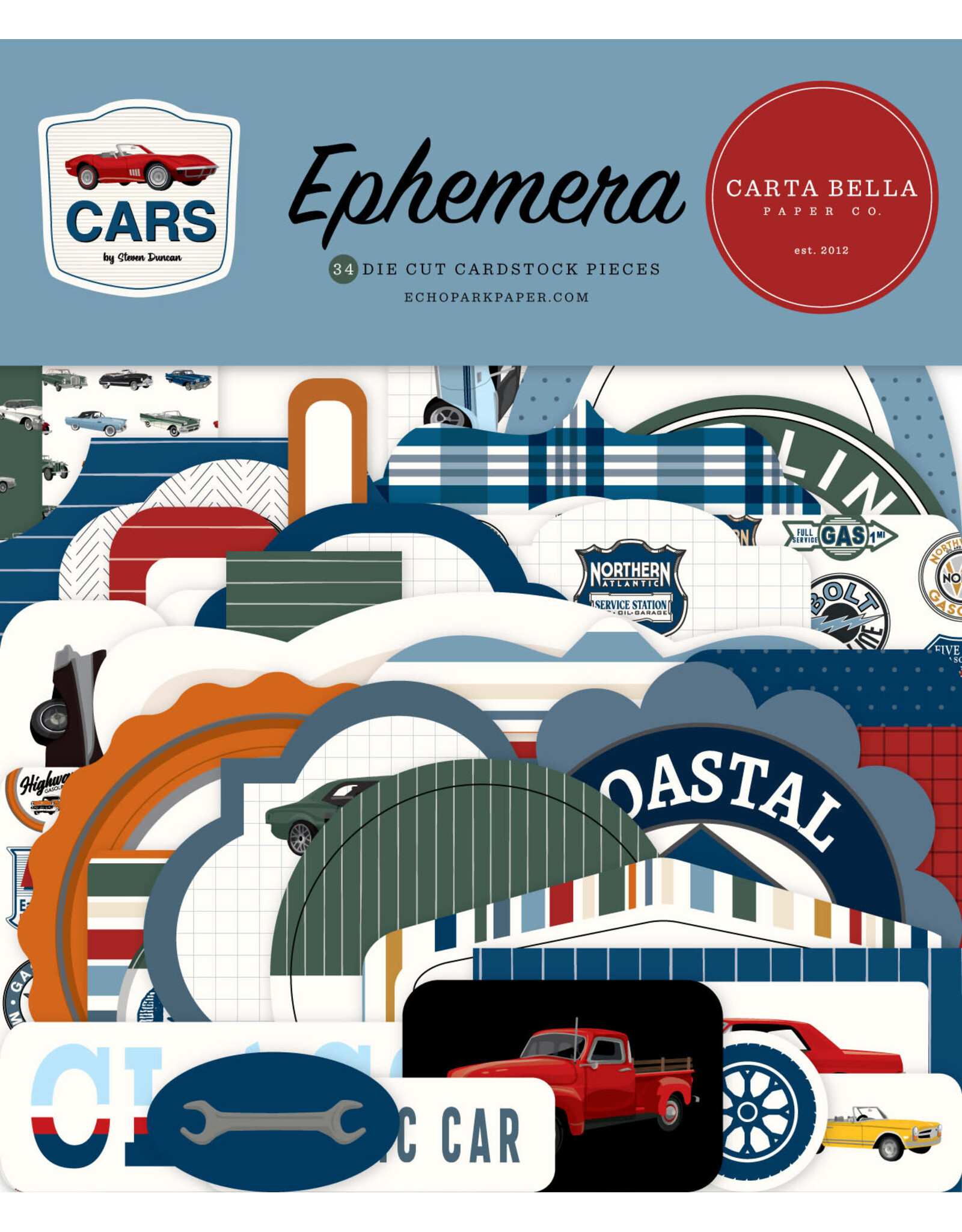 CARTA BELLA CARTA BELLA CARS EPHEMERA DIE CUTS