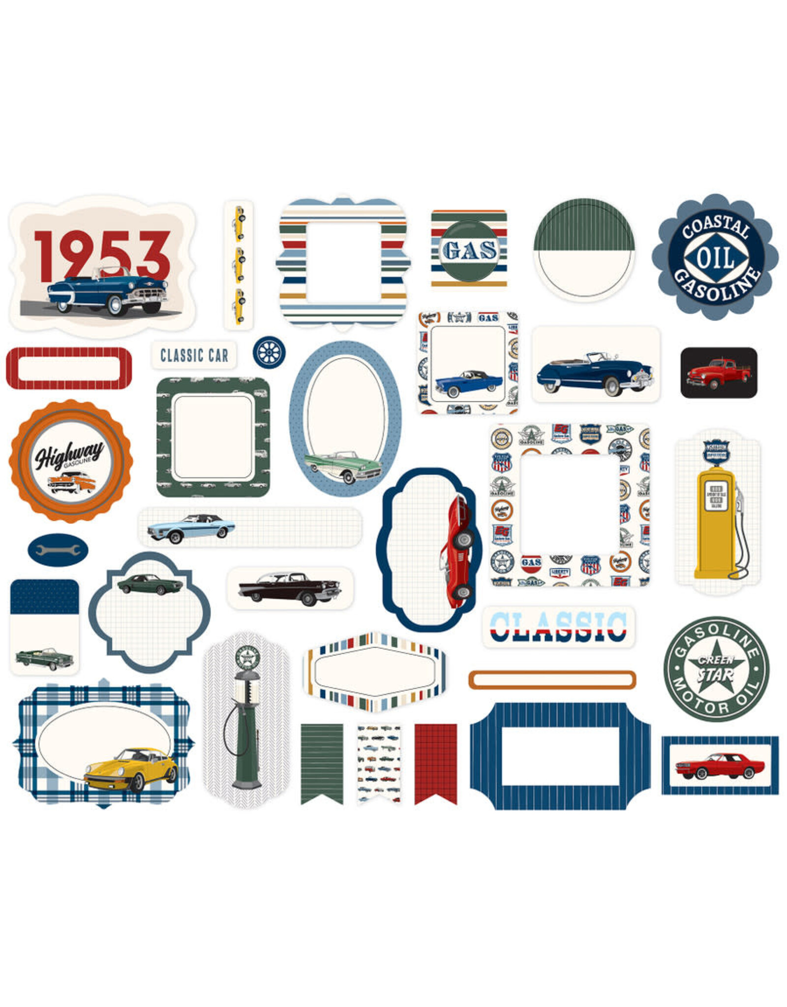 CARTA BELLA CARTA BELLA CARS EPHEMERA DIE CUTS