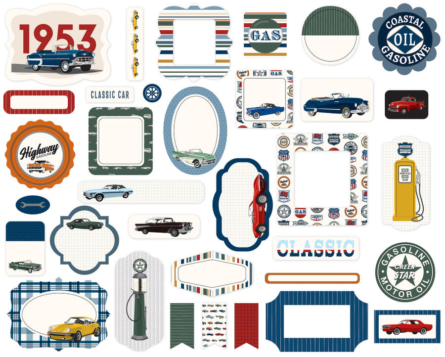 CARTA BELLA CARTA BELLA CARS EPHEMERA DIE CUTS