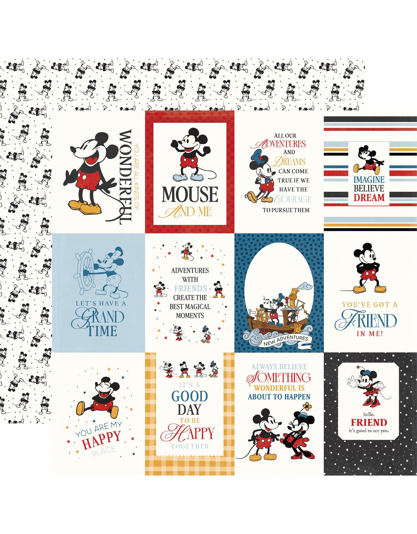 ECHO PARK PAPER ECHO PARK MOUSE AND ME 3x4 JOURNALING CARDS 12x12 CARDSTOCK