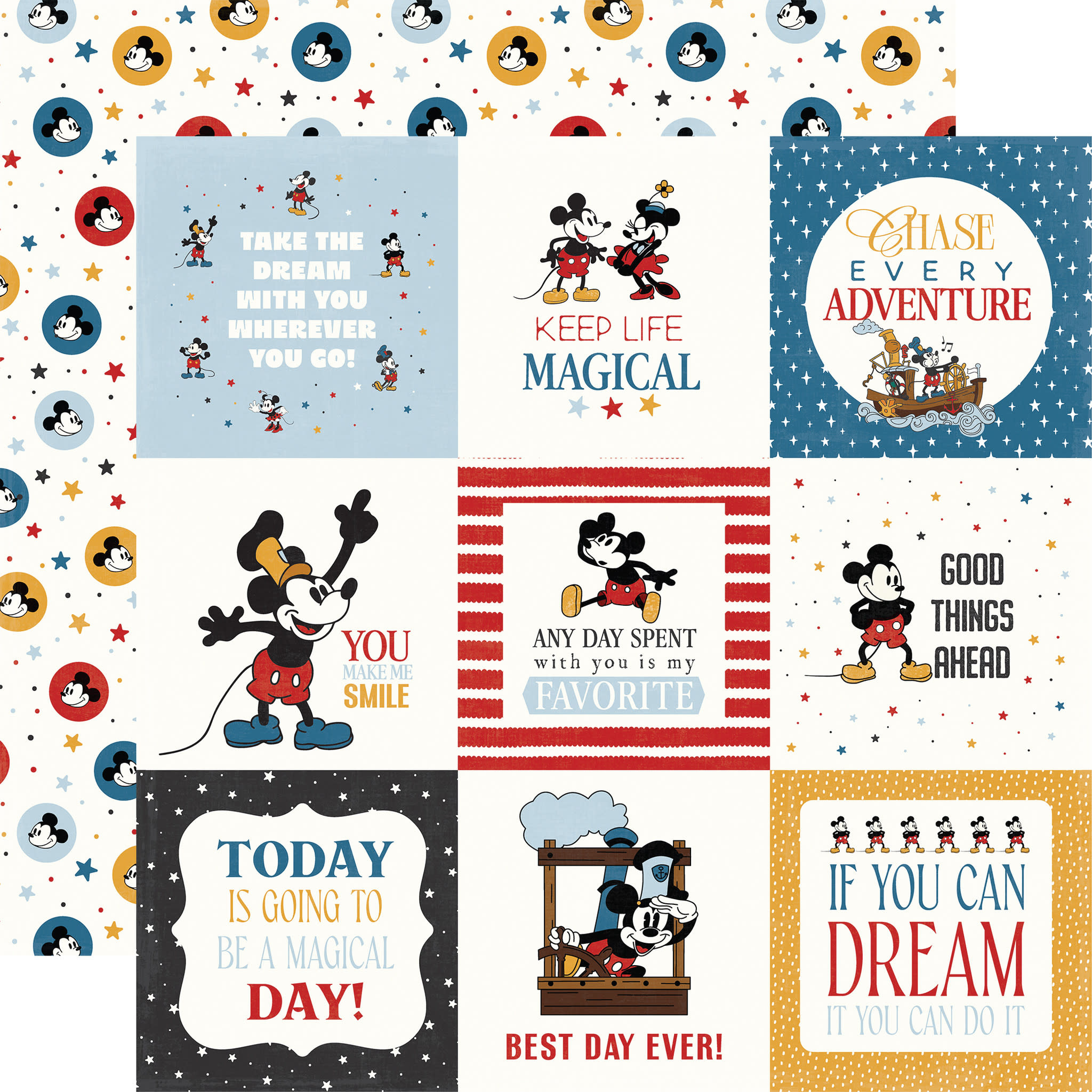 ECHO PARK PAPER ECHO PARK MOUSE AND ME 4x4 JOURNALING CARDS 12x12 CARDSTOCK