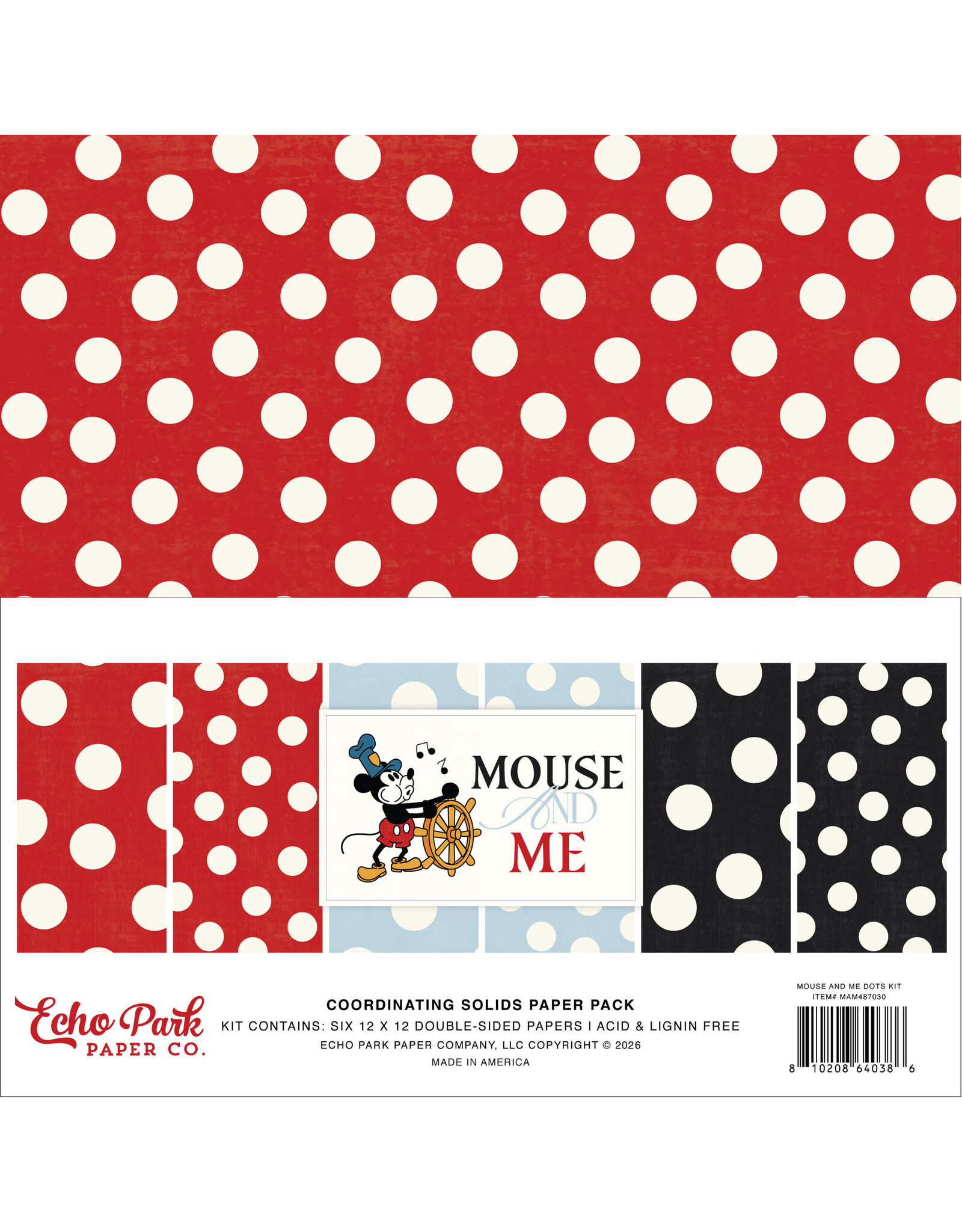 ECHO PARK PAPER ECHO PARK MOUSE AND ME 12x12 DOTS PAPER PACK