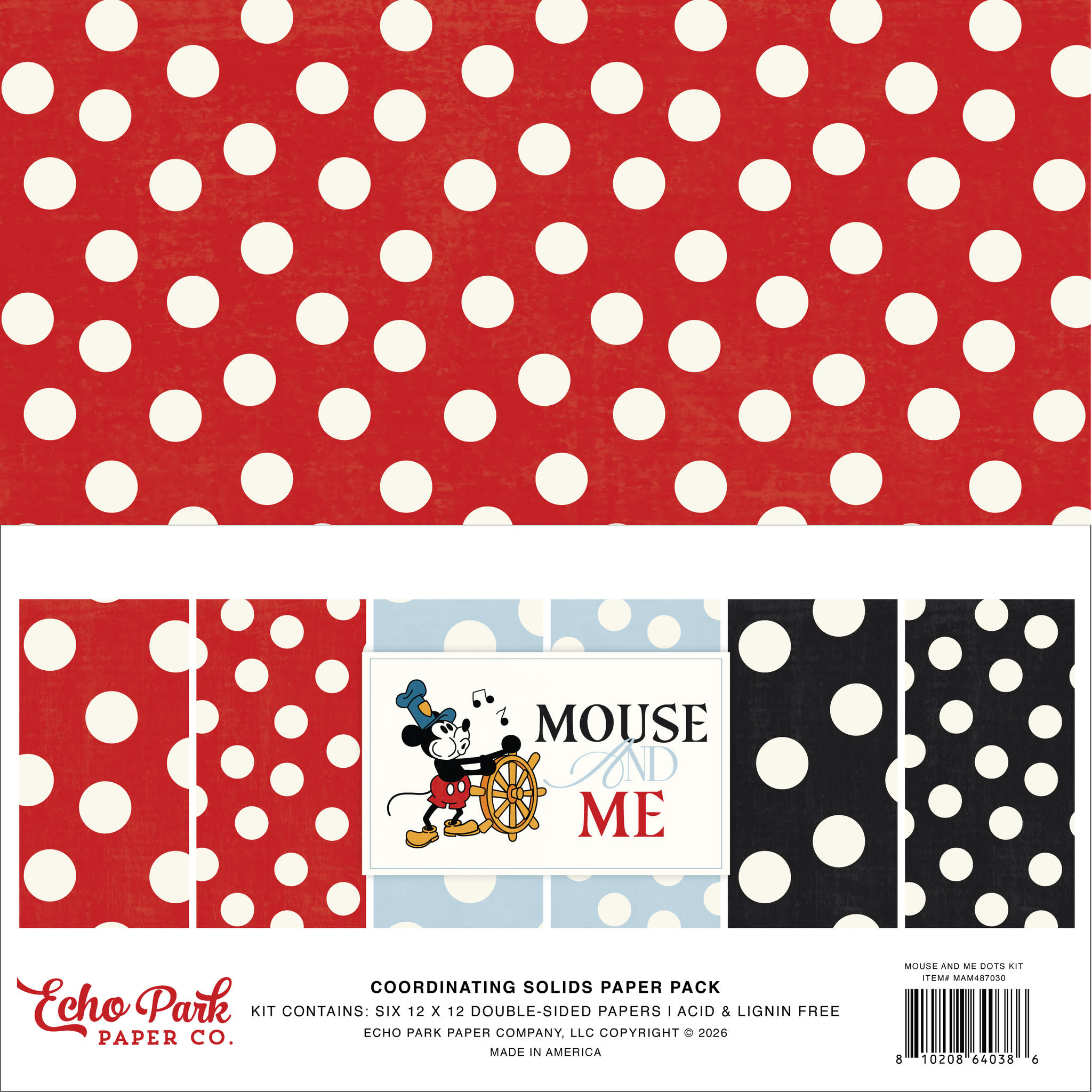 ECHO PARK PAPER ECHO PARK MOUSE AND ME 12x12 DOTS PAPER PACK