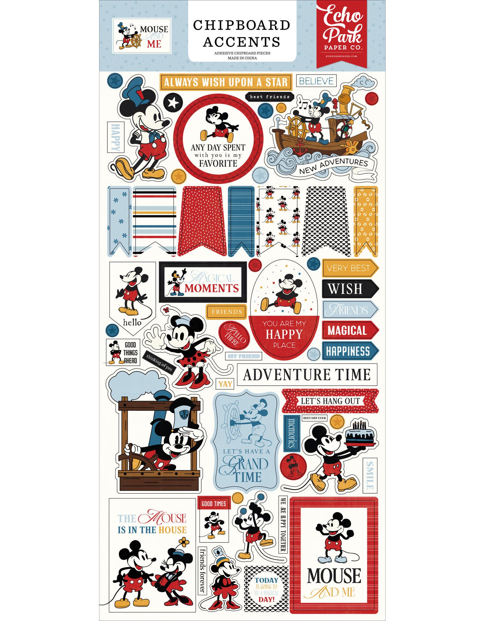 ECHO PARK PAPER ECHO PARK MOUSE AND ME 6x13 CHIPBOARD ACCENTS