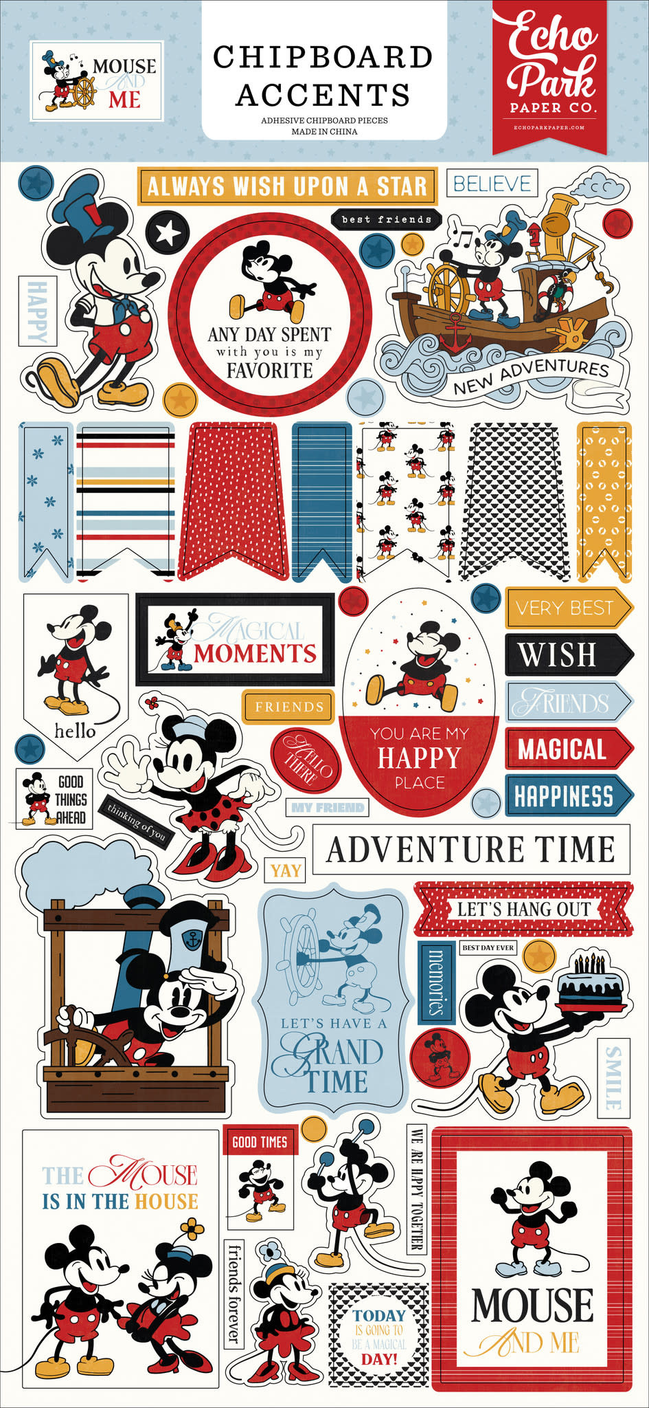 ECHO PARK PAPER ECHO PARK MOUSE AND ME 6x13 CHIPBOARD ACCENTS