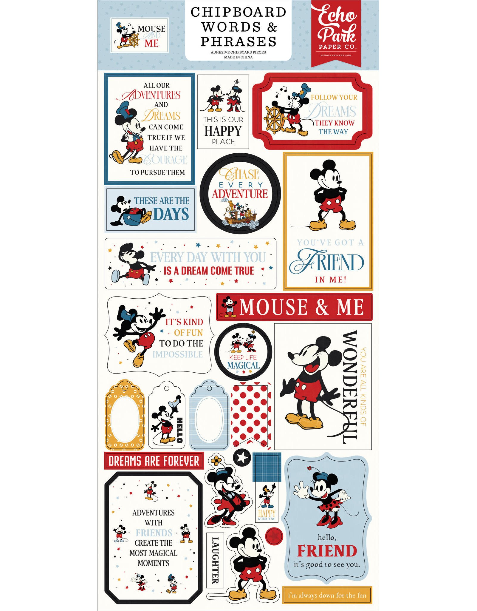 ECHO PARK PAPER ECHO PARK MOUSE AND ME 6x13 CHIPBOARD WORD & PHRASES