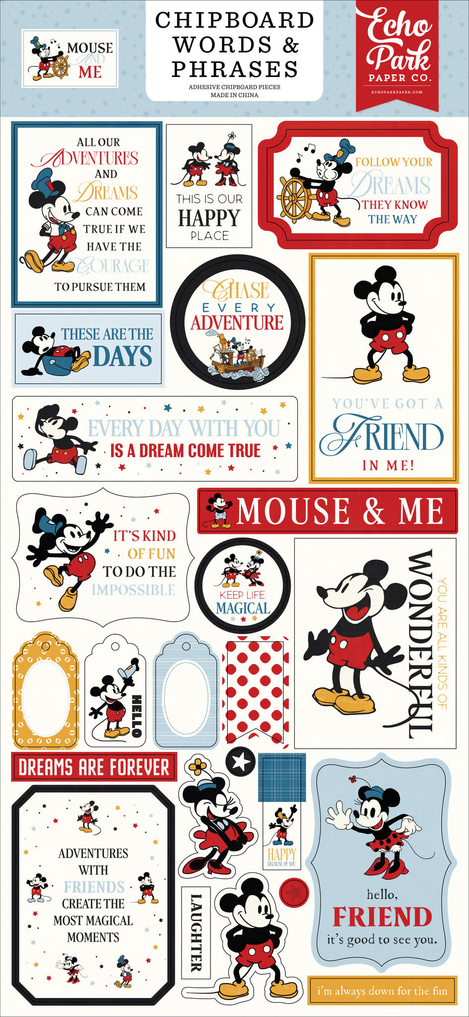 ECHO PARK PAPER ECHO PARK MOUSE AND ME 6x13 CHIPBOARD WORD & PHRASES