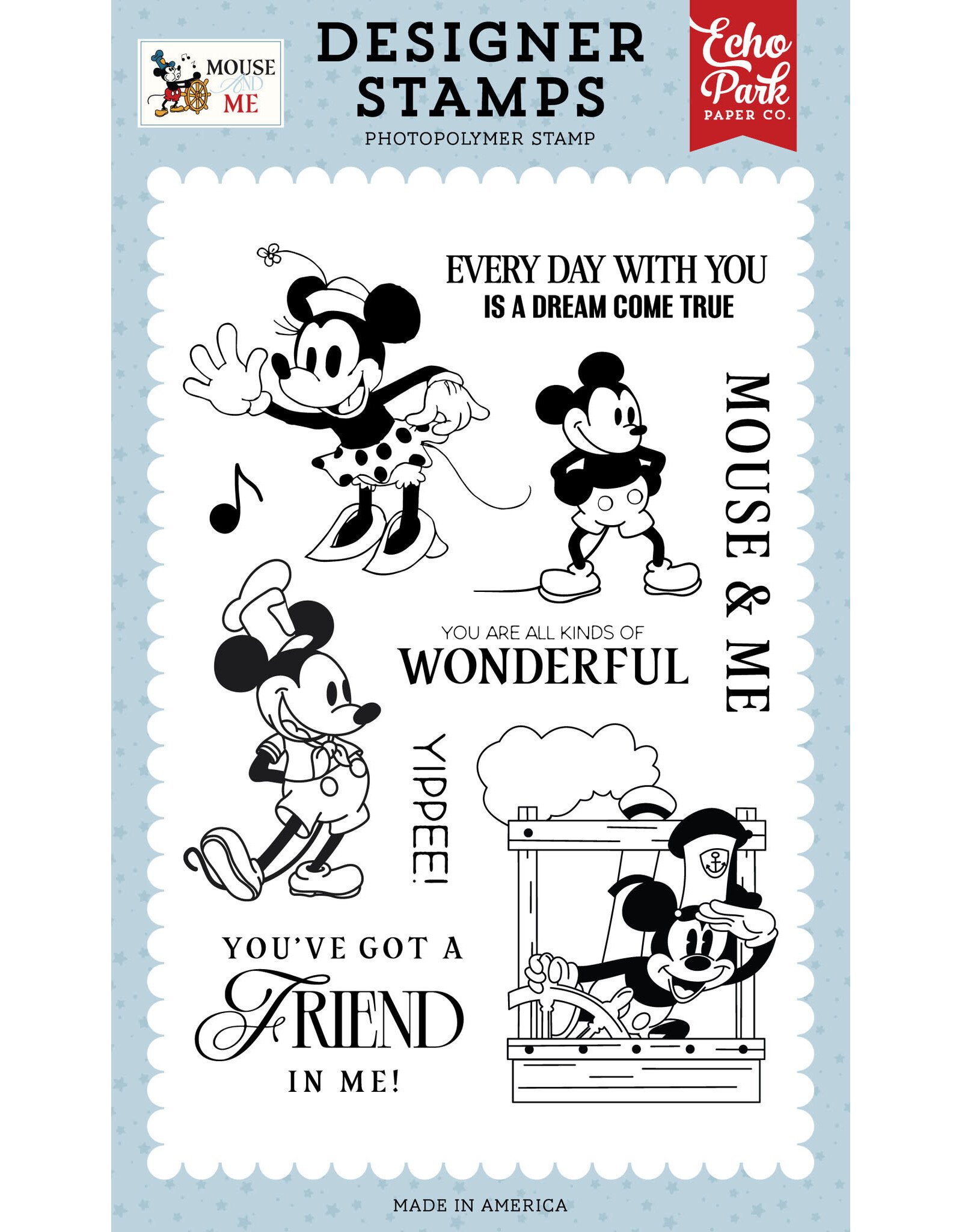 ECHO PARK PAPER ECHO PARK MOUSE AND ME VINTAGE MOUSE SWEETHEART CLEAR STAMP SET