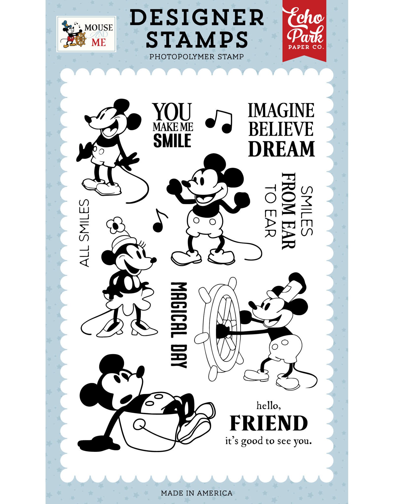 ECHO PARK PAPER ECHO PARK MOUSE AND ME CAPTAIN MOUSE CLEAR STAMP SET