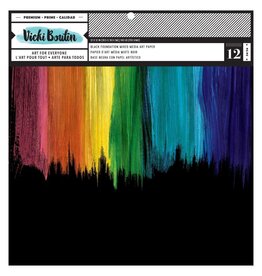 AMERICAN CRAFTS AMERICAN CRAFTS VICKI BOUTIN ART FOR EVERYONE BLACK FOUNDATION 12x12 MIXED MEDIA PAPER  12/PK