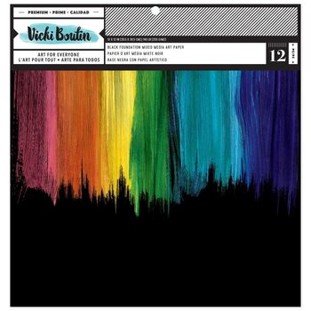 AMERICAN CRAFTS AMERICAN CRAFTS VICKI BOUTIN ART FOR EVERYONE BLACK FOUNDATION 12x12 MIXED MEDIA PAPER  12/PK