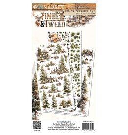 49 AND MARKET 49 AND MARKET TIMBER AND TWEED 6x12 RUB-ON TRANSFER SET 3/PK