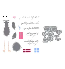 LDRS CREATIVE LDRS CREATIVE FUZZY WUZZIES BIRTHDAY SUIT STAMP & DIE SET