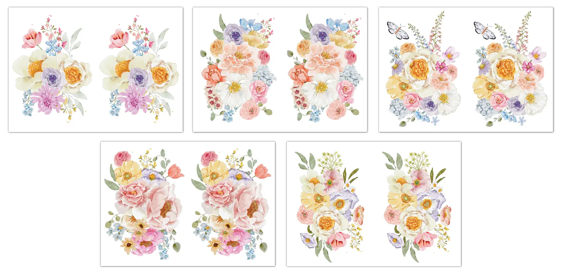 LDRS CREATIVE LDRS CREATIVE WATERCOLOR FLORAL AQUAINK TRANSFER SHEETS 10/PK