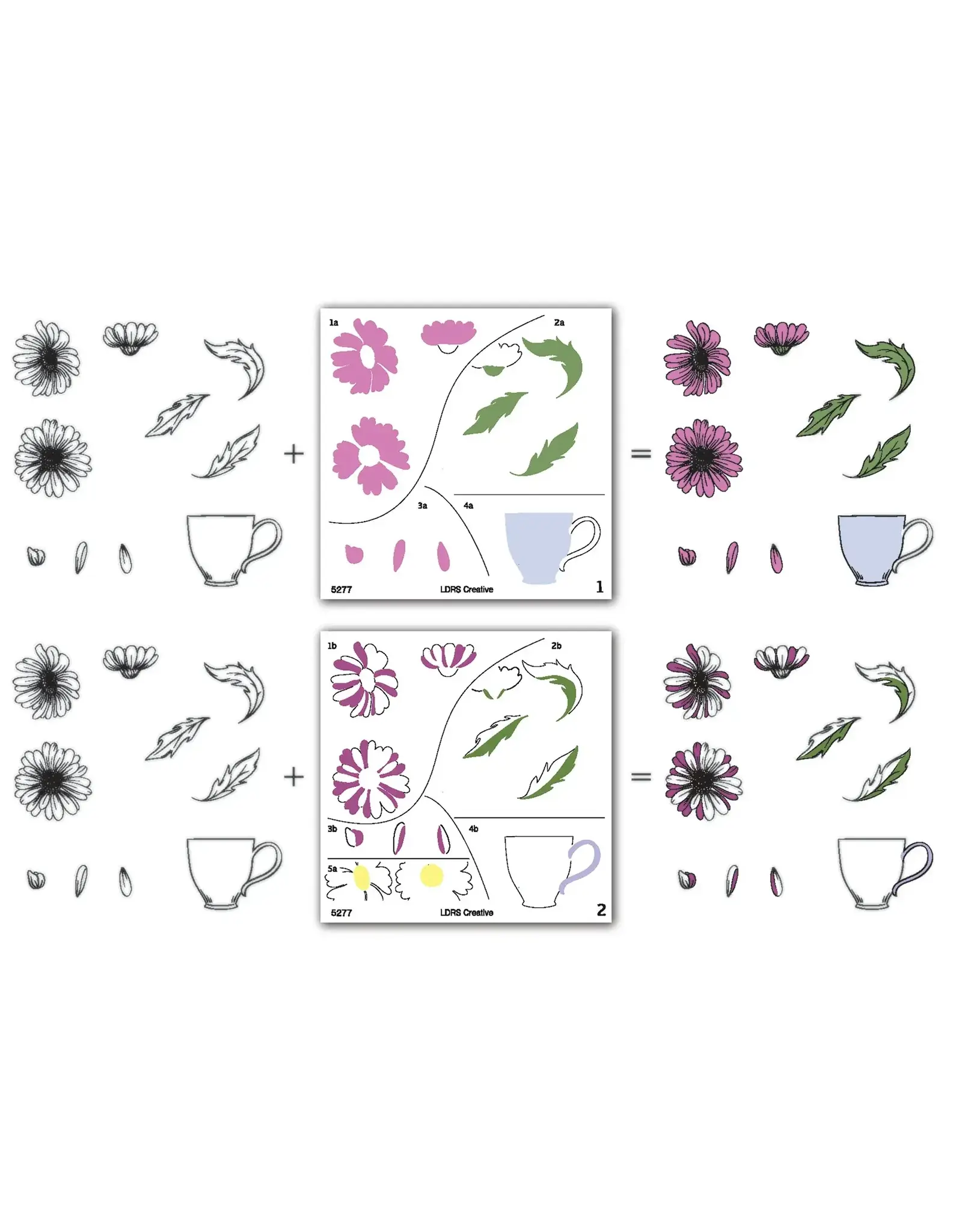 LDRS CREATIVE LDRS CREATIVE FRESH CUT DAISIES LAYERING STENCILS SET 2/PK