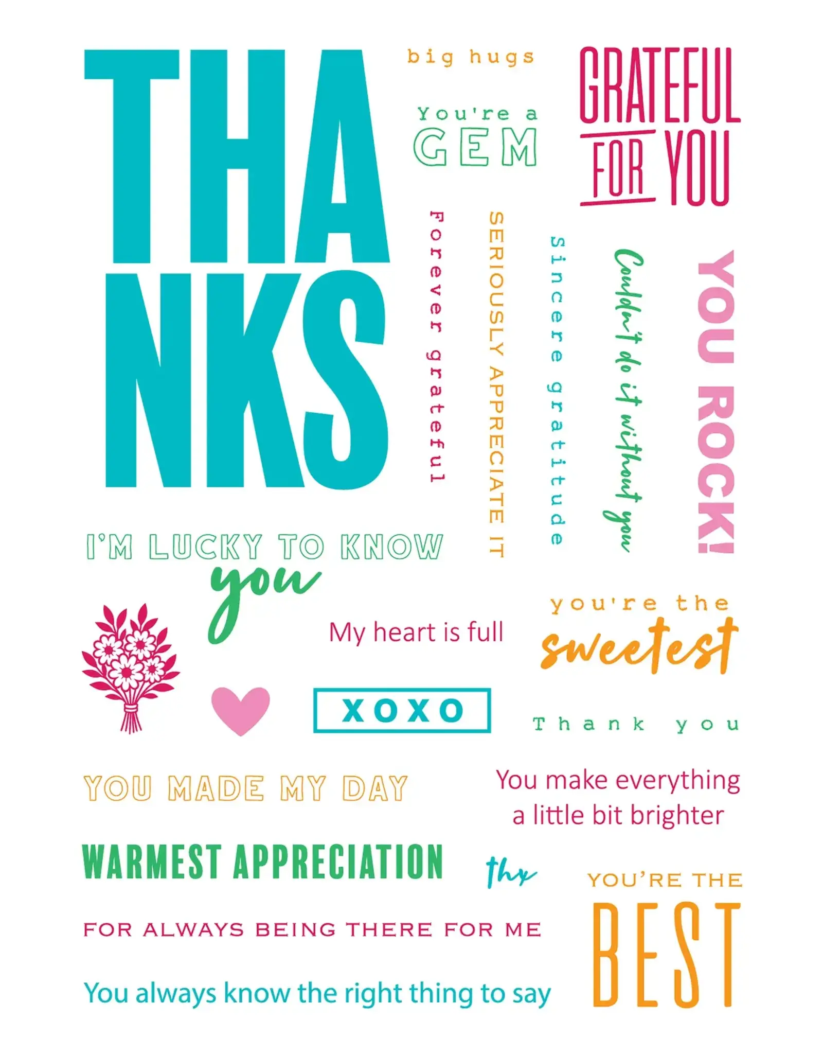 LDRS CREATIVE LDRS CREATIVE ABOUT THANKS COLLAGE CLEAR STAMP SET