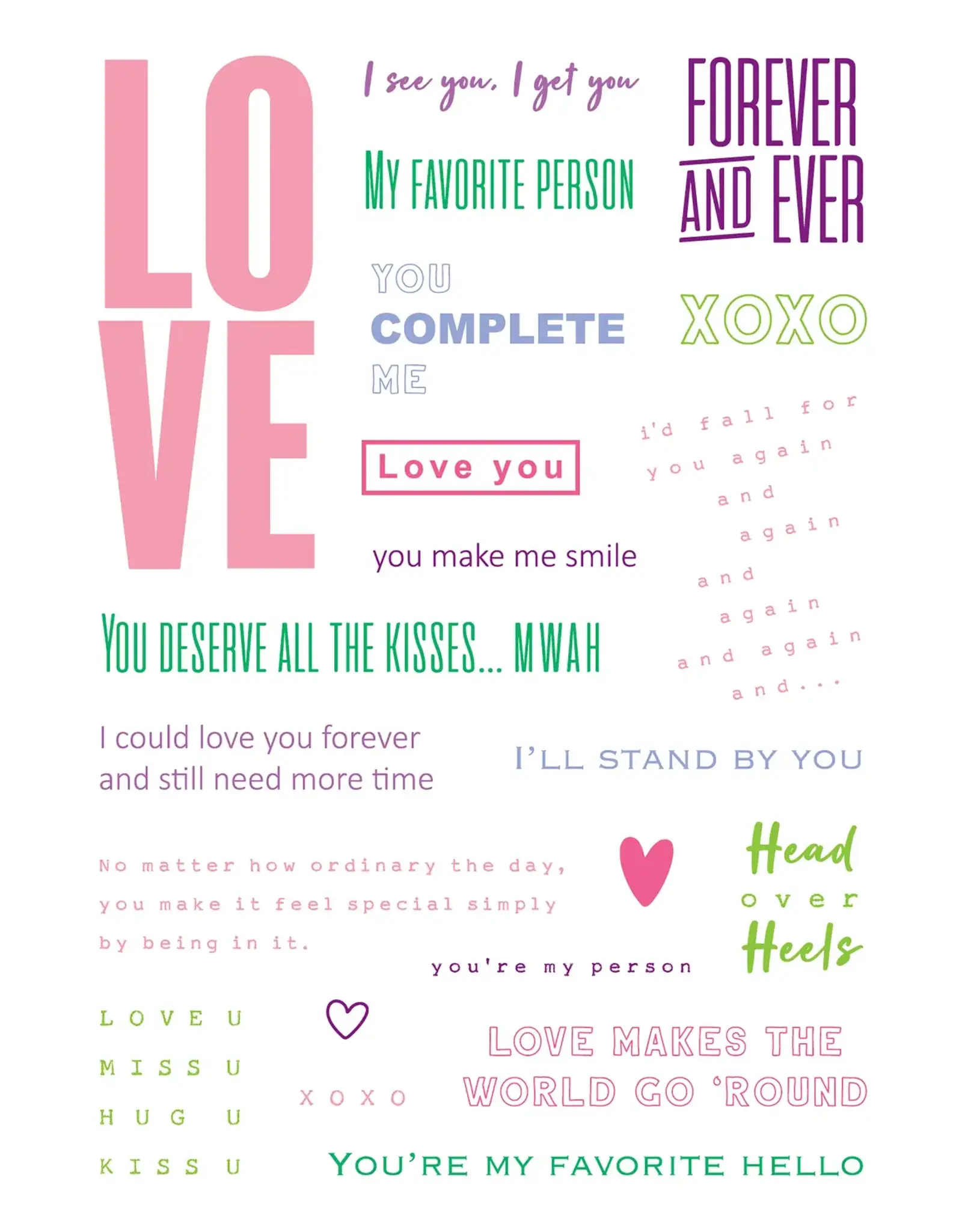 LDRS CREATIVE LDRS CREATIVE ABOUT LOVE COLLAGE CLEAR STAMP SET