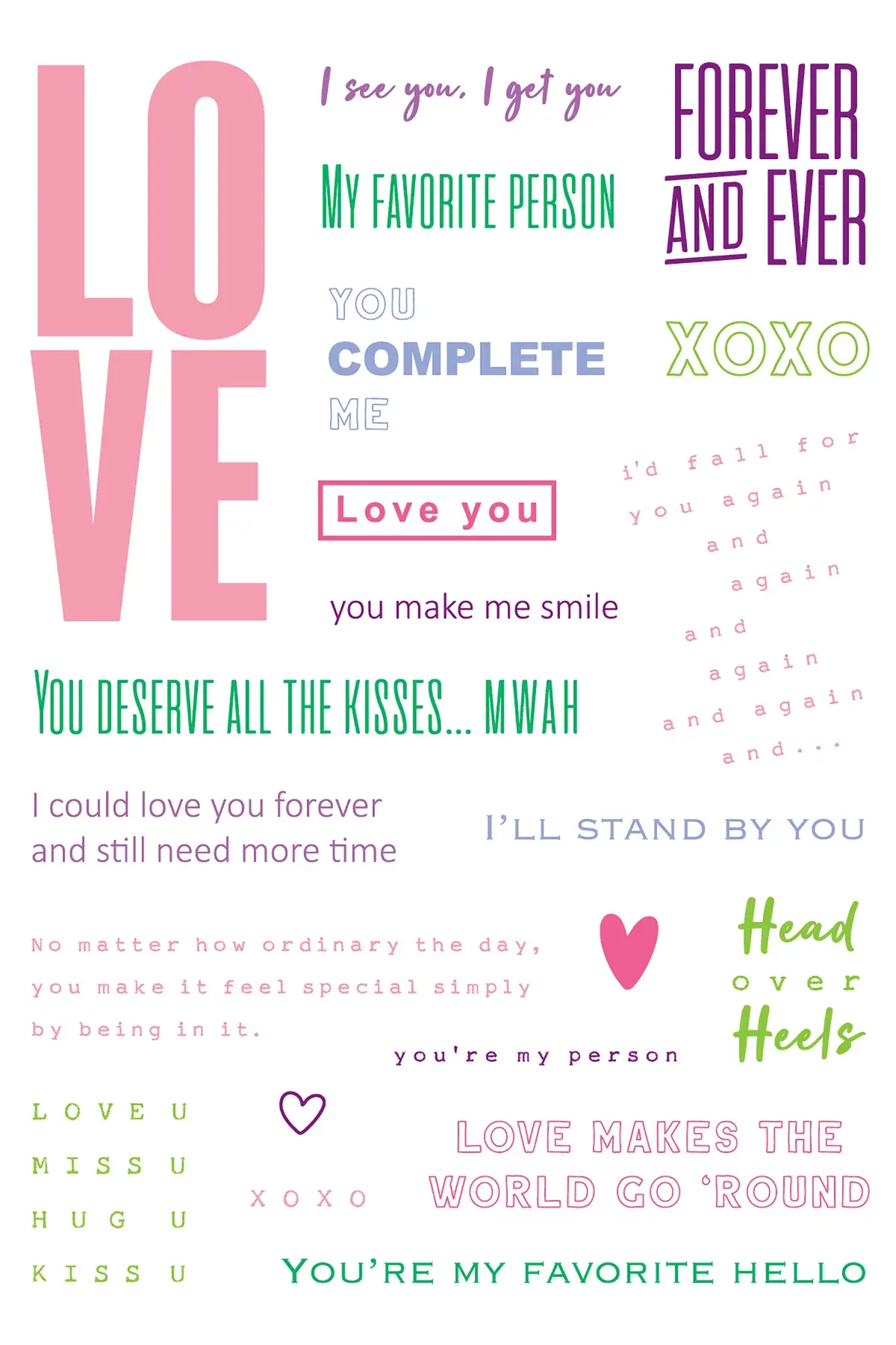 LDRS CREATIVE LDRS CREATIVE ABOUT LOVE COLLAGE CLEAR STAMP SET