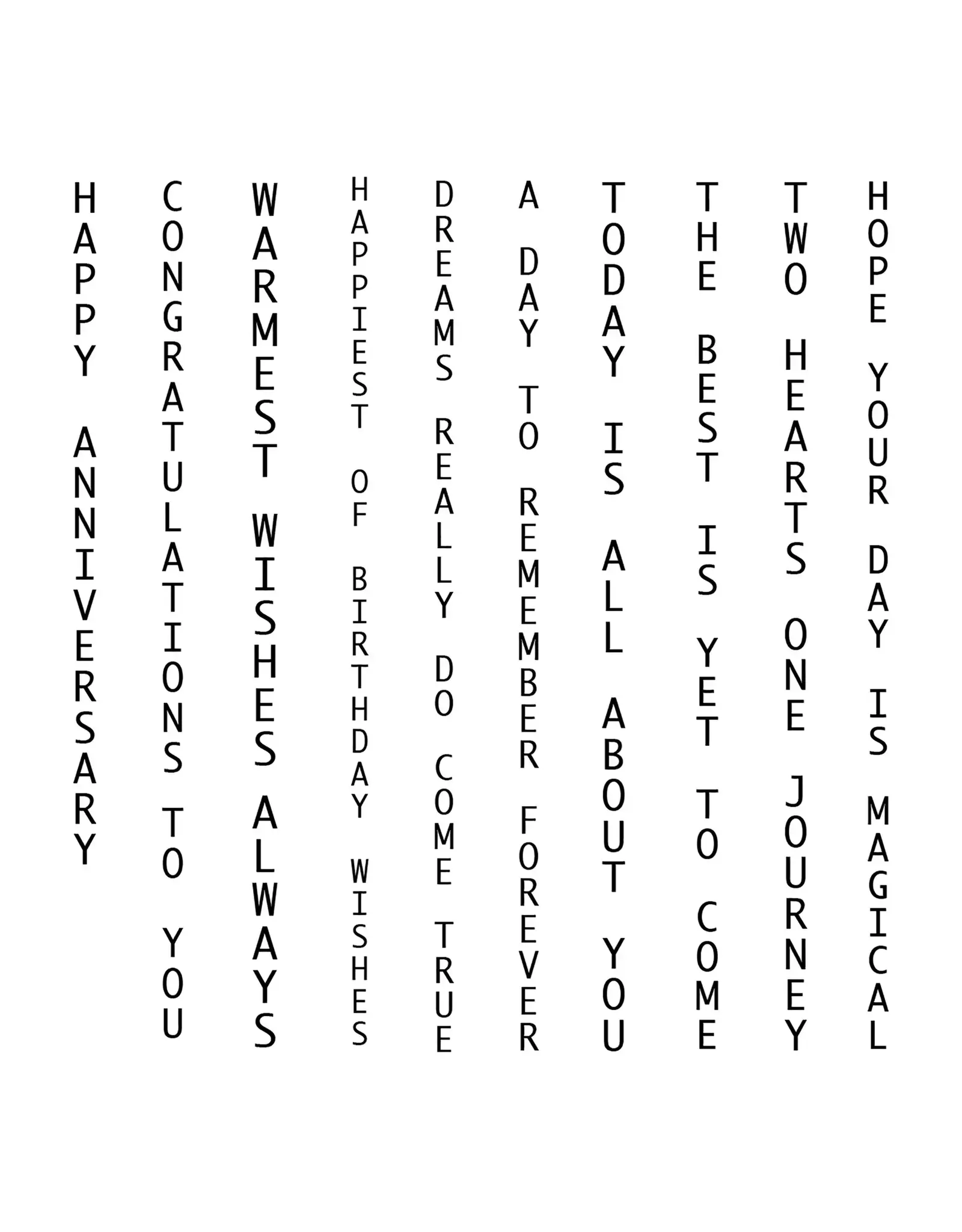 LDRS CREATIVE LDRS CREATIVE SPECIAL OCCASIONS VERTICAL SENTIMENTS CLEAR STAMP SET