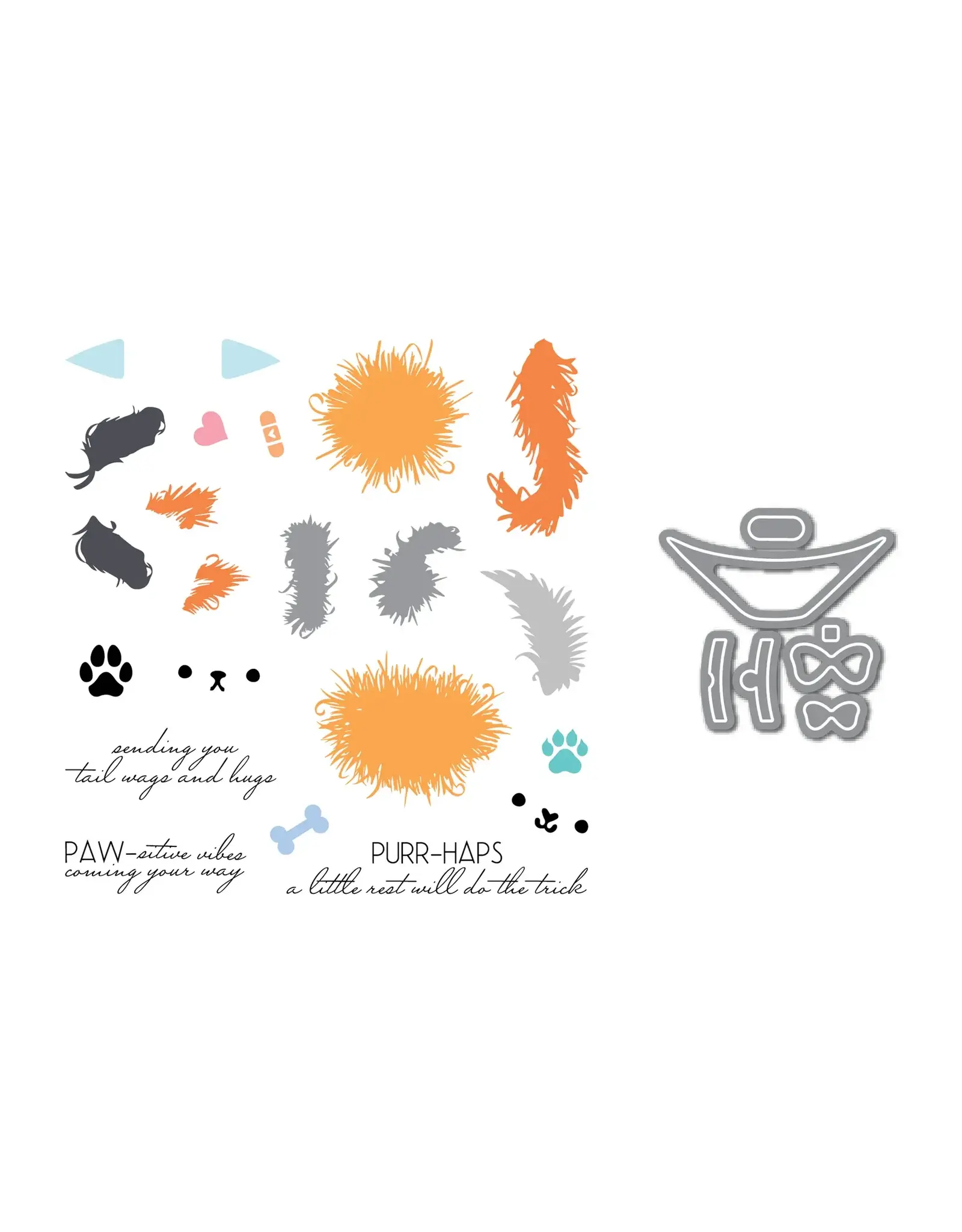 LDRS CREATIVE LDRS CREATIVE FUZZY WUZZIES CONE OF SHAME ADD-ON STAMP & DIE SET