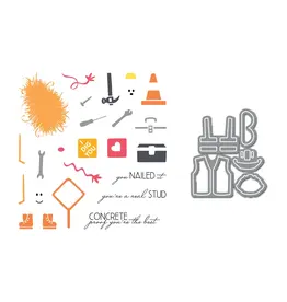 LDRS CREATIVE LDRS CREATIVE FUZZY WUZZIES UNDER CONSTRUCTION ADD-ON STAMP & DIE SET