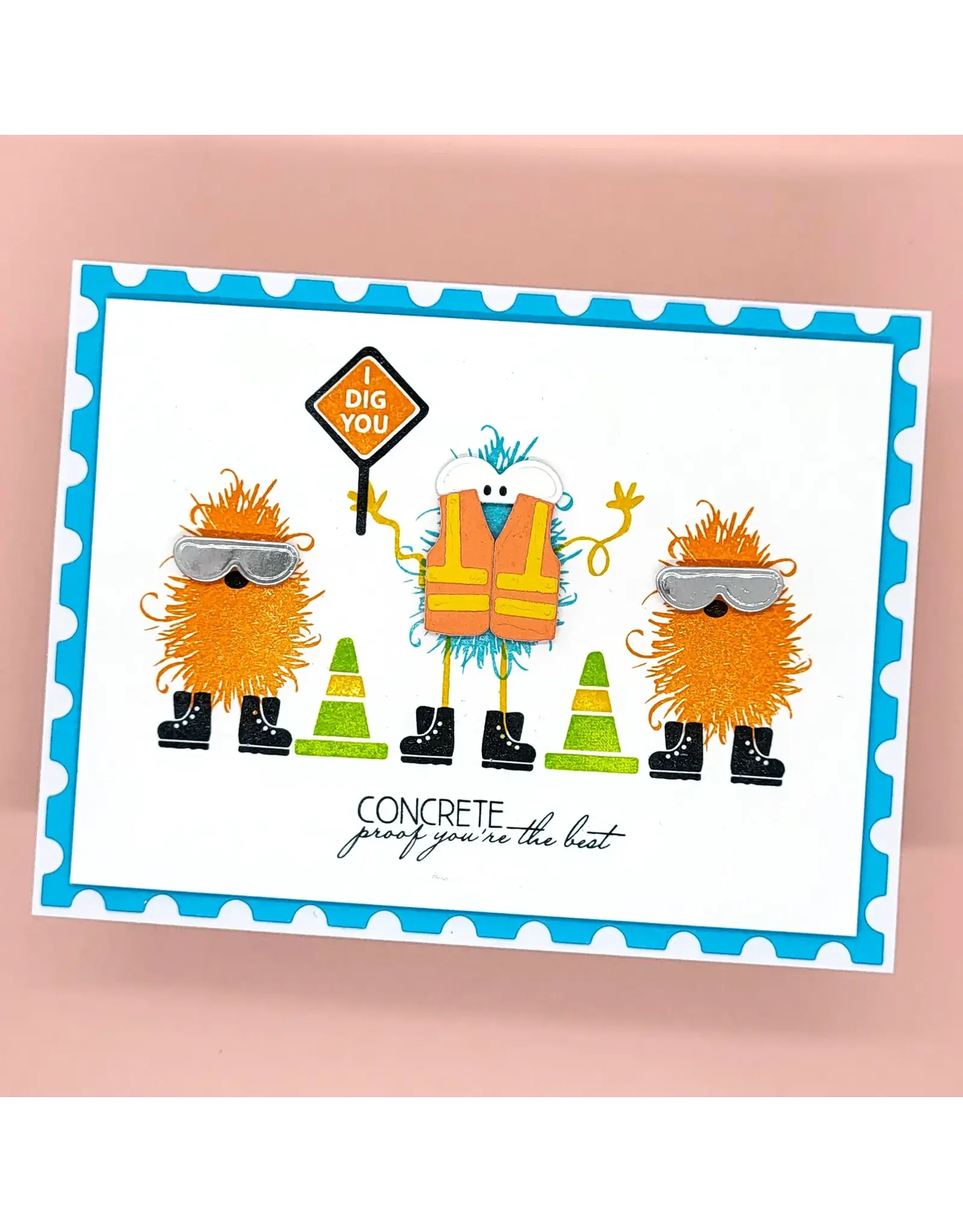 LDRS CREATIVE LDRS CREATIVE FUZZY WUZZIES UNDER CONSTRUCTION ADD-ON STAMP & DIE SET