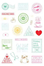 LDRS CREATIVE LDRS CREATIVE GET WELL SOON POSTAGE COLLAGE CLEAR STAMP SET