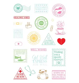 LDRS CREATIVE LDRS CREATIVE GET WELL SOON POSTAGE COLLAGE CLEAR STAMP SET