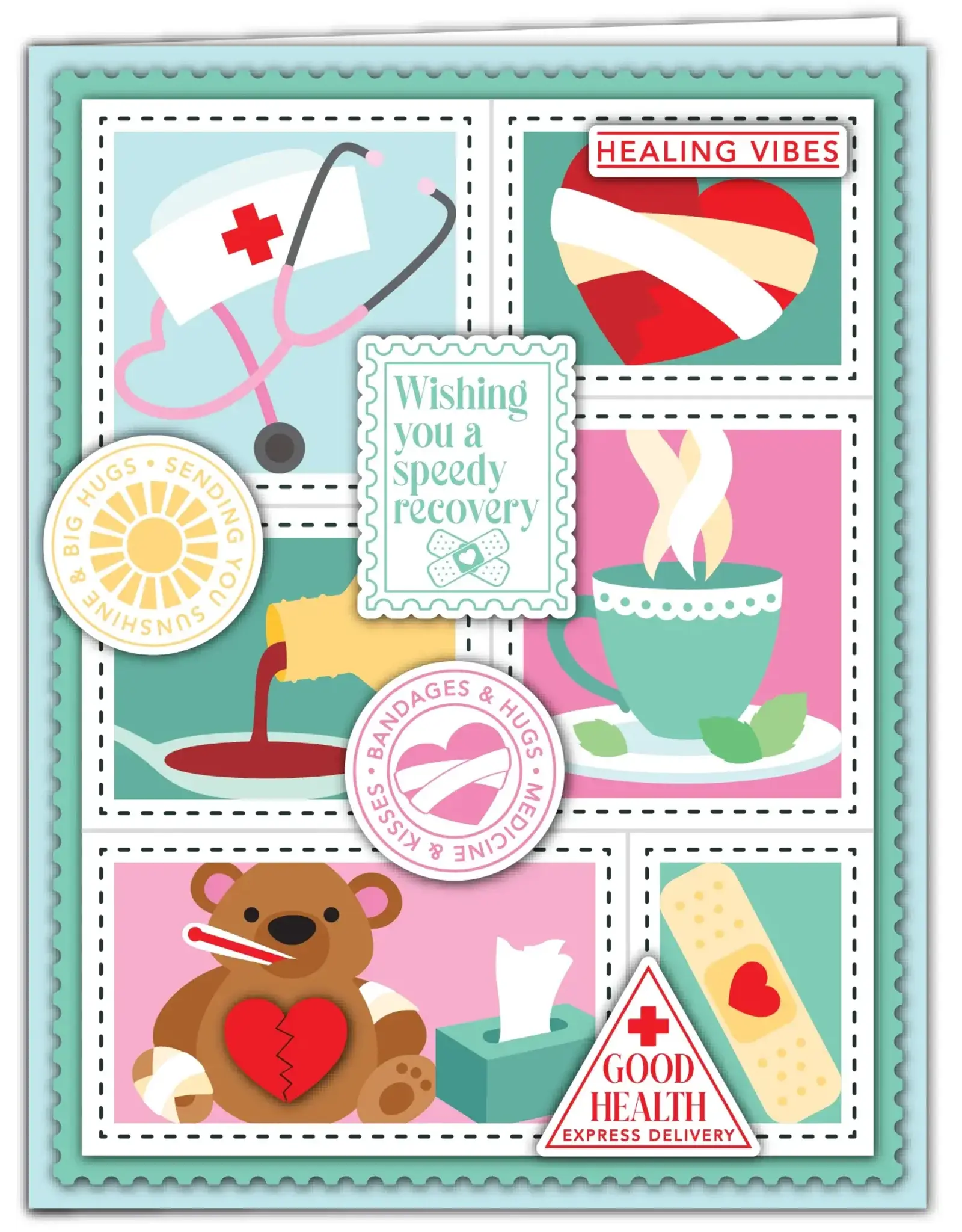 LDRS CREATIVE LDRS CREATIVE GET WELL SOON POSTAGE COLLAGE CLEAR STAMP SET