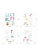 LDRS CREATIVE LDRS CREATIVE GET WELL SOON POSTAGE COLLAGE LAYERING STENCILS SET 4/PK