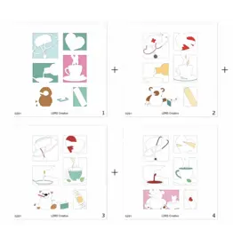 LDRS CREATIVE LDRS CREATIVE GET WELL SOON POSTAGE COLLAGE LAYERING STENCILS SET 4/PK