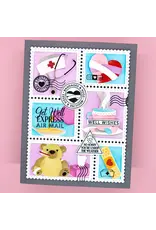 LDRS CREATIVE LDRS CREATIVE GET WELL SOON POSTAGE COLLAGE LAYERING STENCILS SET 4/PK