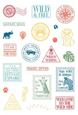 LDRS CREATIVE LDRS CREATIVE SAFARI POSTAGE COLLAGE CLEAR STAMP SET
