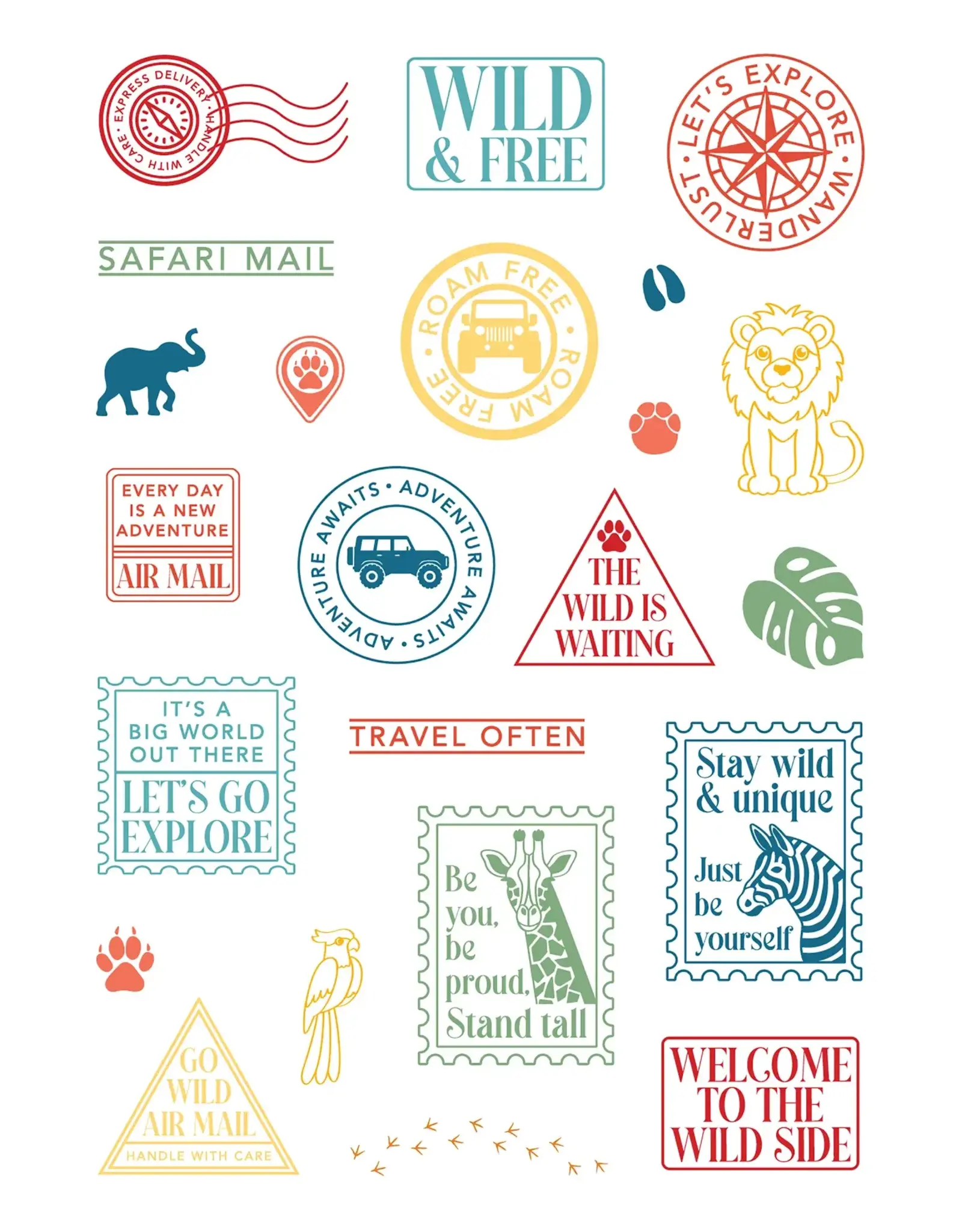 LDRS CREATIVE LDRS CREATIVE SAFARI POSTAGE COLLAGE CLEAR STAMP SET