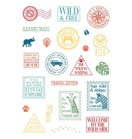 LDRS CREATIVE LDRS CREATIVE SAFARI POSTAGE COLLAGE CLEAR STAMP SET