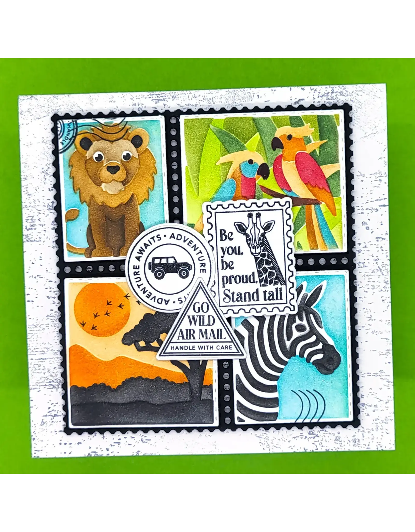 LDRS CREATIVE LDRS CREATIVE SAFARI POSTAGE COLLAGE CLEAR STAMP SET