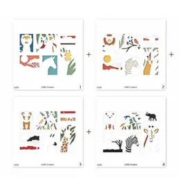 LDRS CREATIVE LDRS CREATIVE SAFARI POSTAGE COLLAGE LAYERING STENCILS SET 4/PK