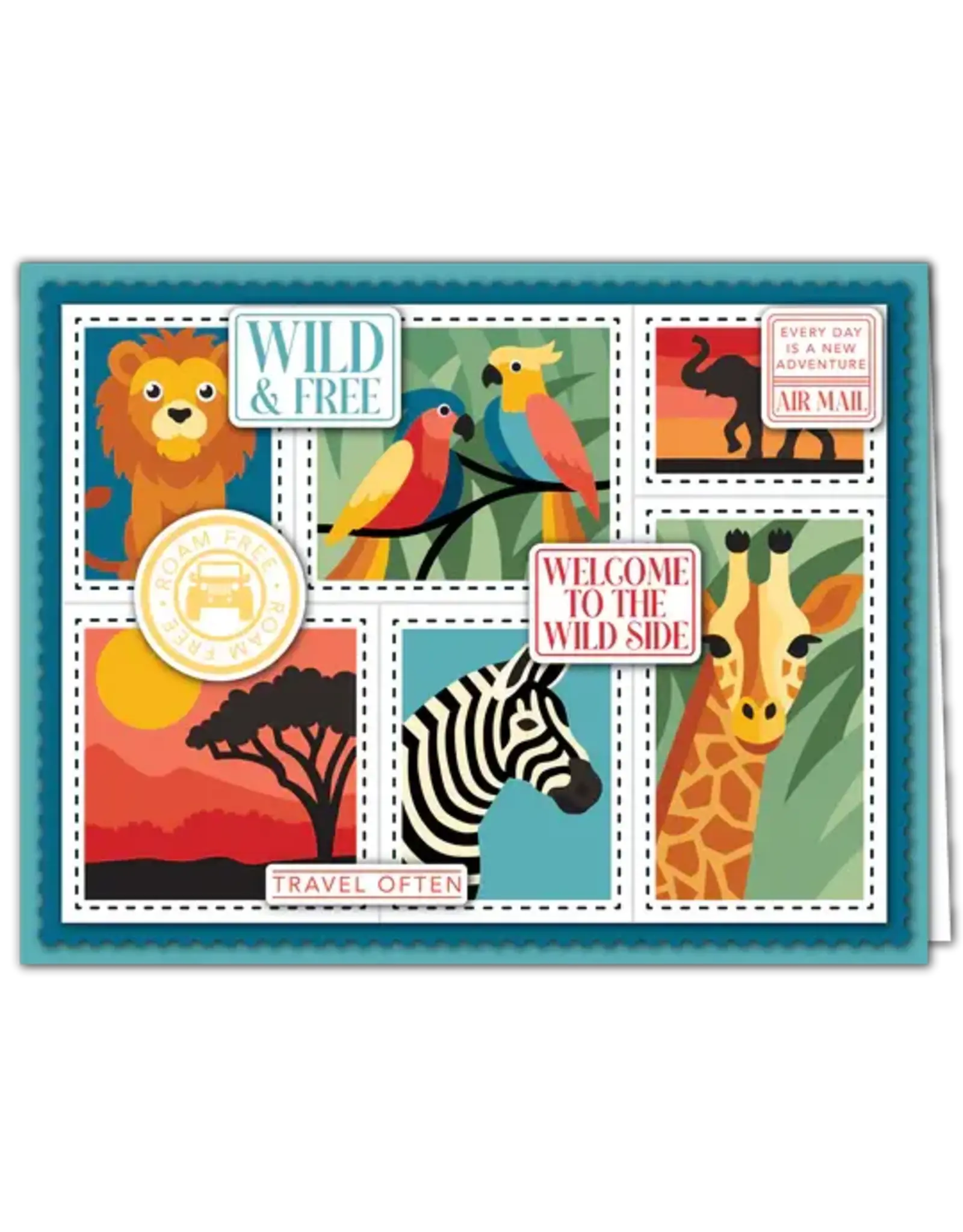 LDRS CREATIVE LDRS CREATIVE SAFARI POSTAGE COLLAGE LAYERING STENCILS SET 4/PK
