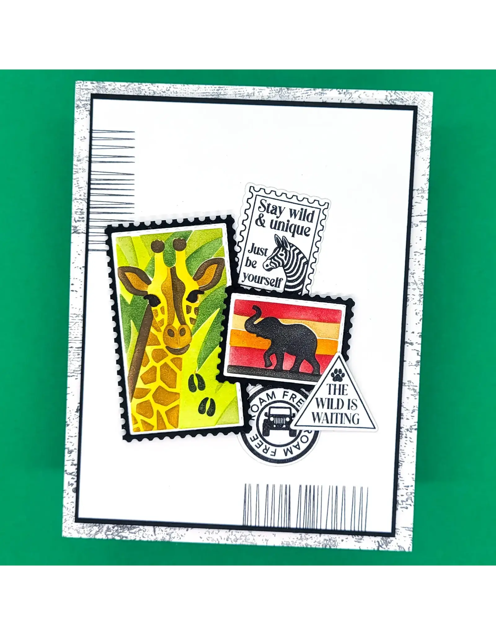 LDRS CREATIVE LDRS CREATIVE SAFARI POSTAGE COLLAGE LAYERING STENCILS SET 4/PK