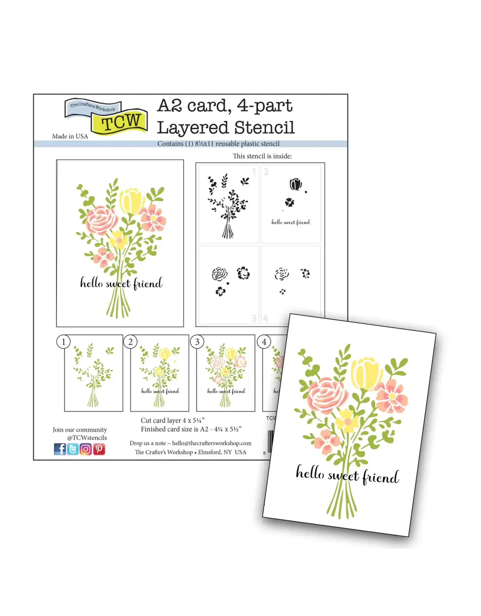 CRAFTERS WORKSHOP THE CRAFTER'S WORKSHOP FLORAL BOUQUET LAYERED STENCIL