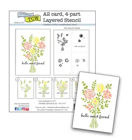 CRAFTERS WORKSHOP THE CRAFTER'S WORKSHOP FLORAL BOUQUET LAYERED STENCIL