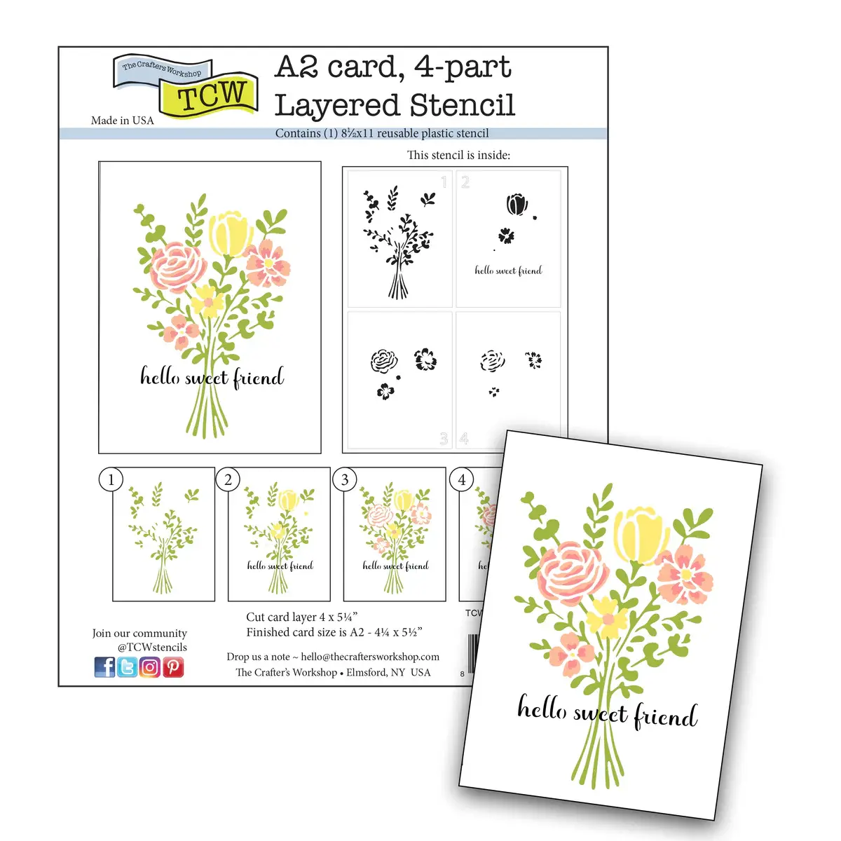 CRAFTERS WORKSHOP THE CRAFTER'S WORKSHOP FLORAL BOUQUET LAYERED STENCIL
