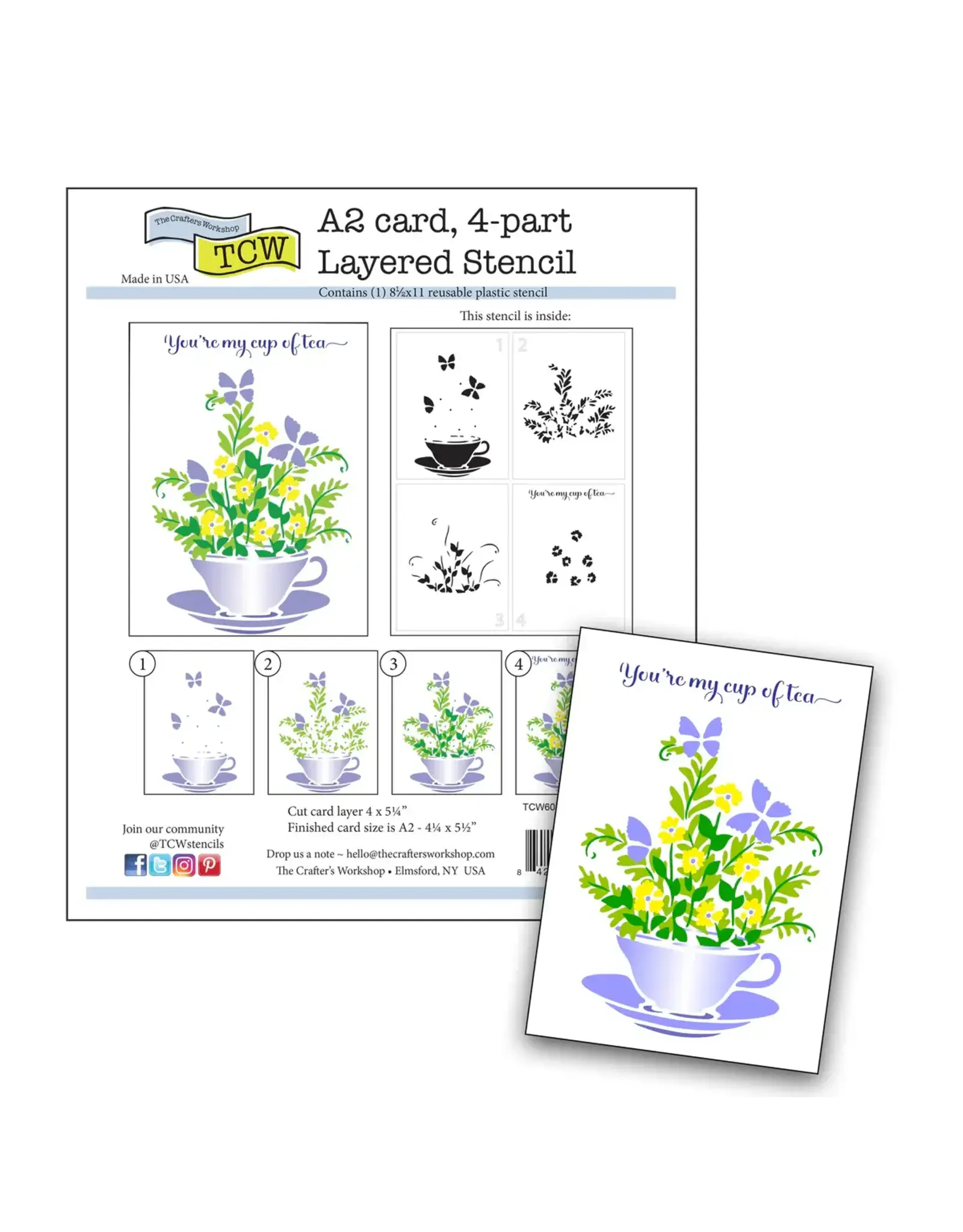 CRAFTERS WORKSHOP THE CRAFTER'S WORKSHOP CUP OF TEA LAYERED STENCIL